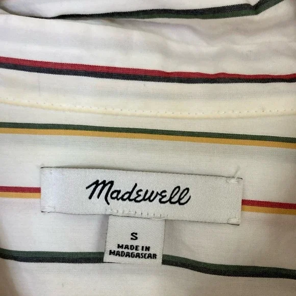 Madewell Womens Central Sadie Stripe Button-Up Shirt Size Small Oversized Cotton - Picture 2 of 9